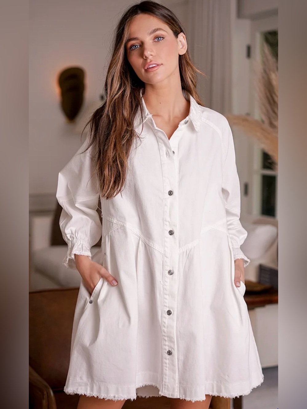 NEW WE THE FREE Hannah Denim Mini Dress Large